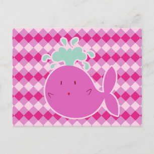 Postal Ballena Personalizado rosada