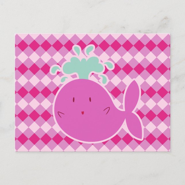 Postal Ballena Personalizado rosada (Anverso)