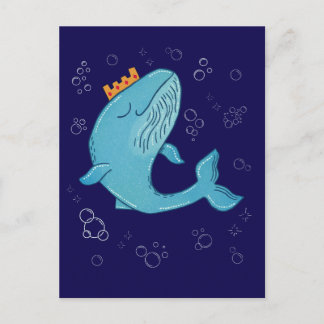 Postal Ballena Rey con Corona | Arte Popular Oceánico Cap