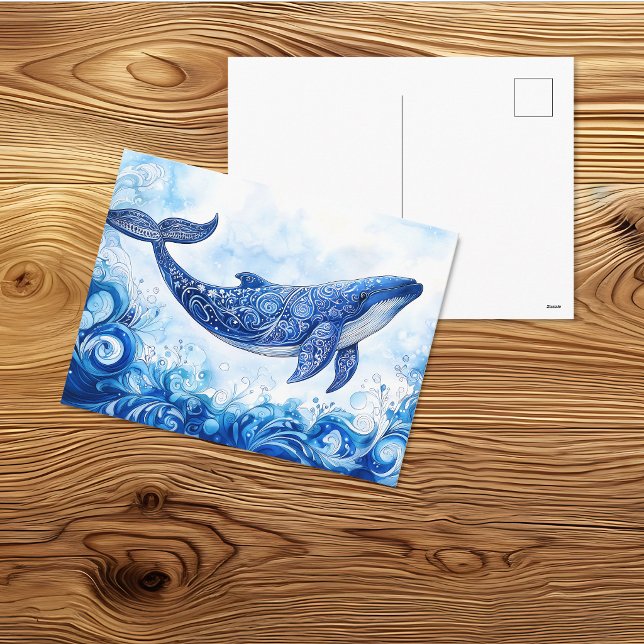 Postal Ballena Tribal Espíritu Oceánico (Subido por el creador)