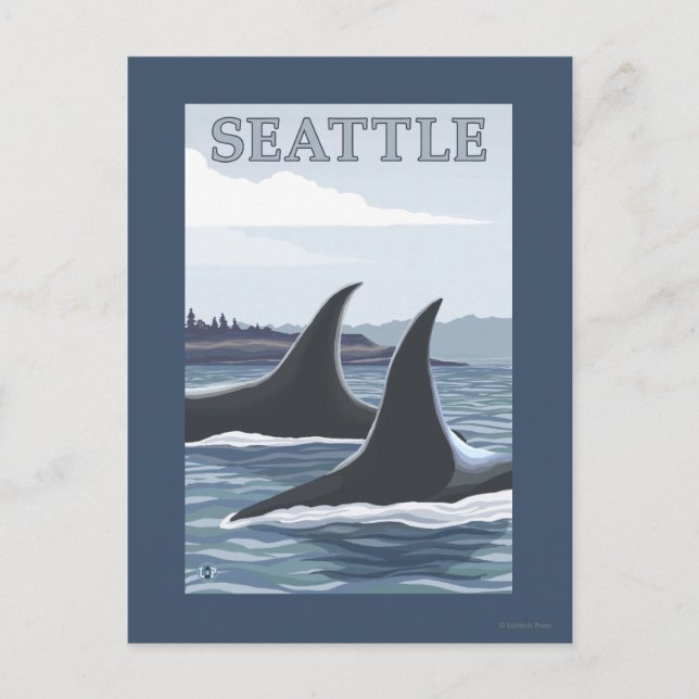 Postal Ballenas #1 - Seattle, Washington de la orca (Anverso)