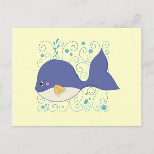 Postal Ballenas de camisetas de cola y regalos