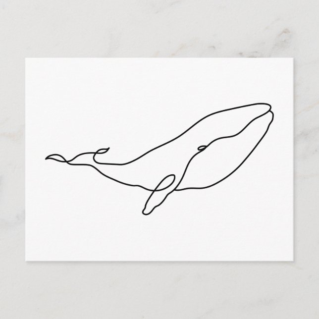 Postal Ballenas , ilustracion de arte de línea (Anverso)