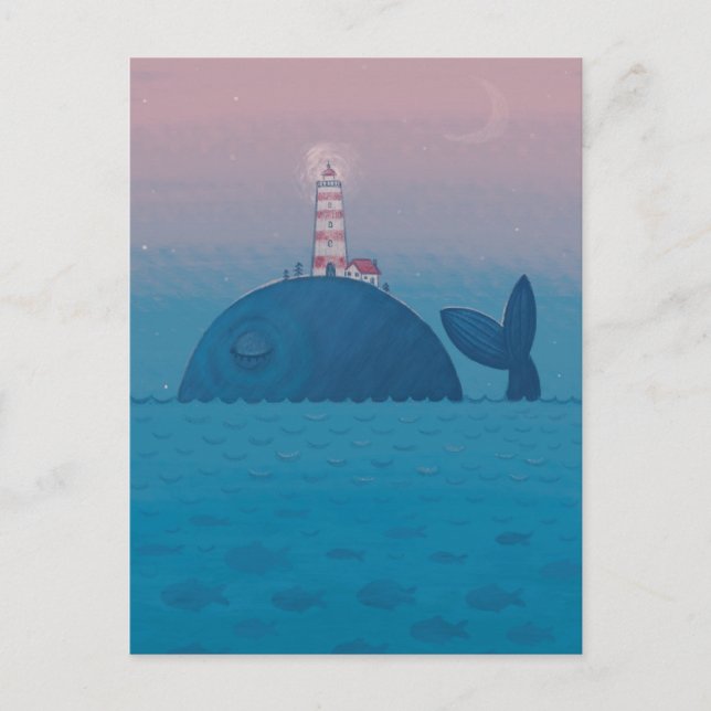 Postal Ballenas y faro. (Anverso)