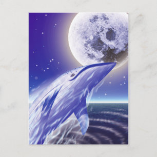 Postal Ballenas y luna