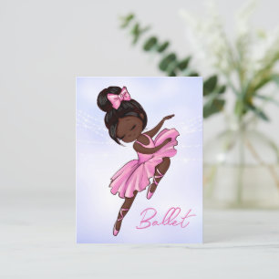 Postal Ballerina afroamericana rosa, ballet morado