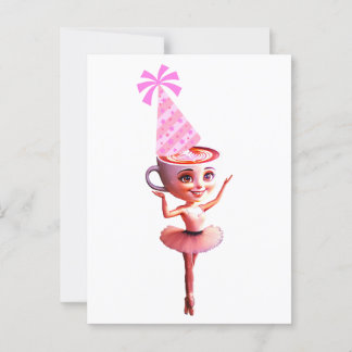 Postal Ballerina Cappuccina con sombrero de fiesta de cum