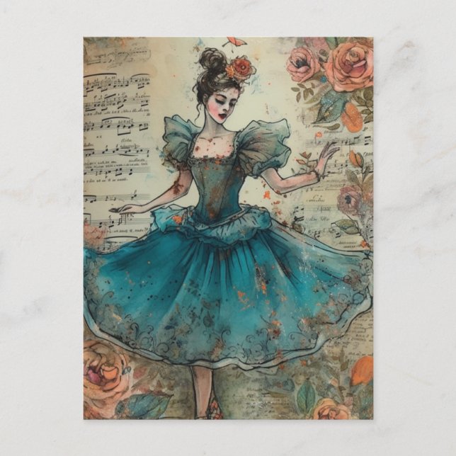 Postal Ballerina Collage (Anverso)