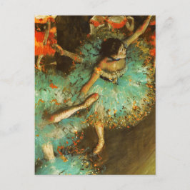Postal Ballerina Dance Green Dancer Edger Degas Painting