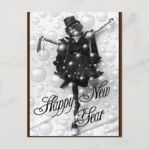 Postal Ballerina de la Viña en una Botella Feliz Año Nuev