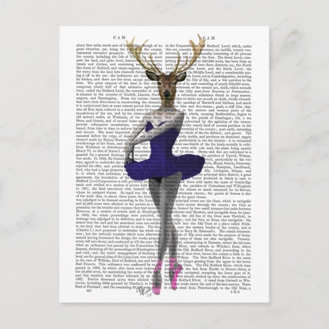 Postal Ballerina Deer en azul (Anverso)