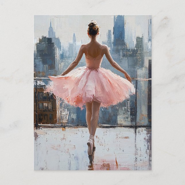 Postal Ballerina en la ciudad impresionista (Anverso)
