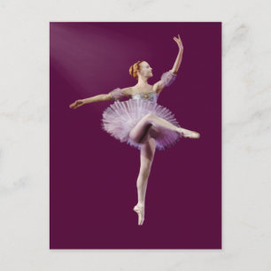 Postal Ballerina en Personalizable morado y blanco