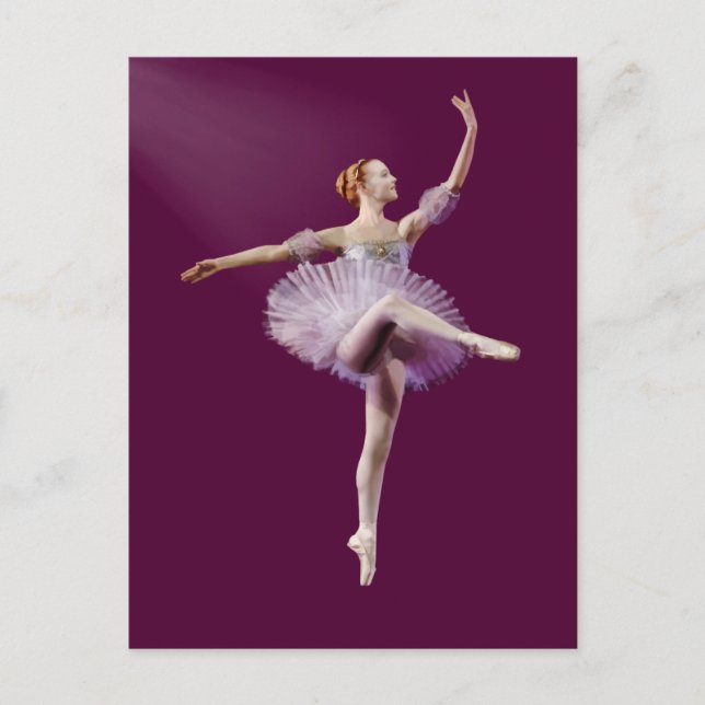 Postal Ballerina en Personalizable morado y blanco (Anverso)