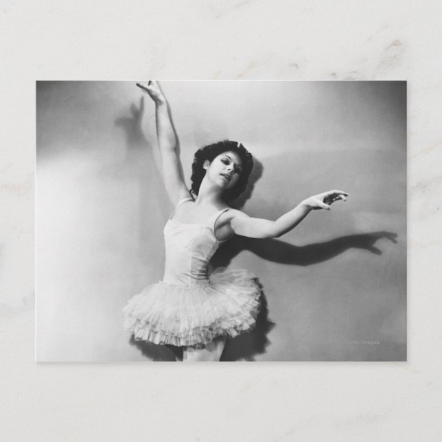 Postal Ballerina en pointe B&W (Anverso)
