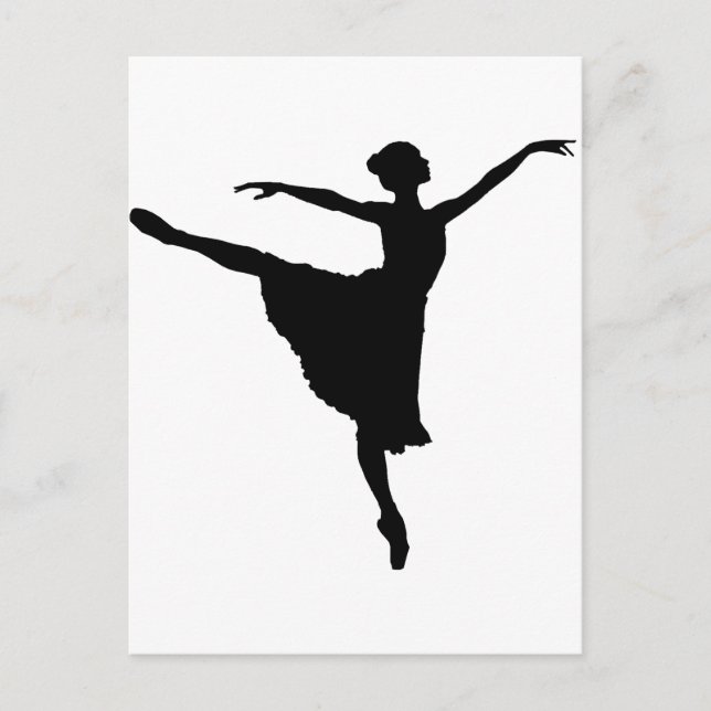 Postal BALLERINA En Pointe (Silueta de bailarina de balle (Anverso)