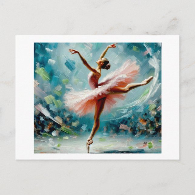 Postal Ballerina en rosa, (Anverso)