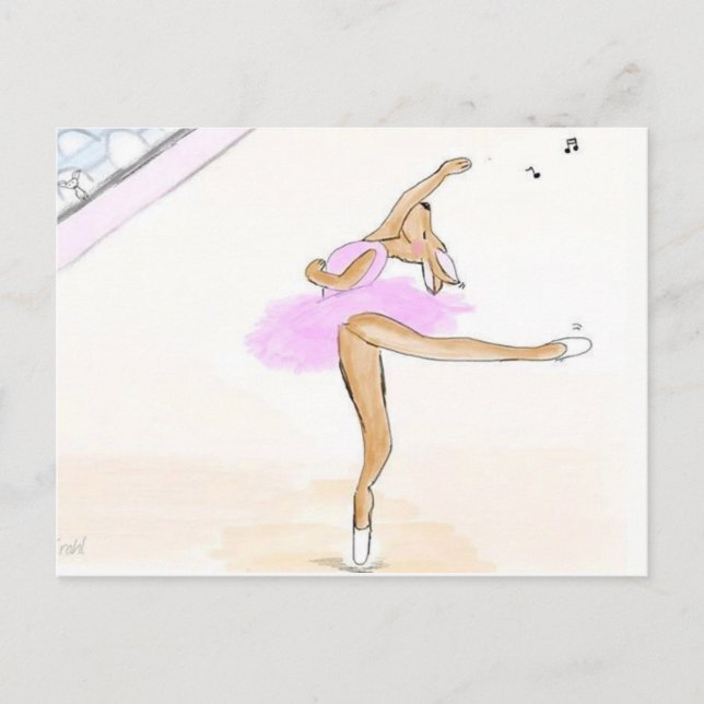 Postal Ballerina Kängaru Tanzen liebe postkarte (Anverso)