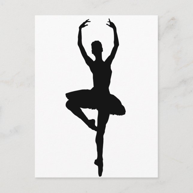Postal BALLERINA PIROUETTE (silueta de baile ballet) ~~ (Anverso)