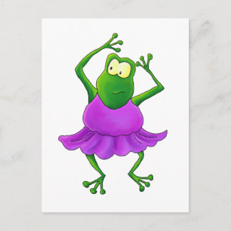 Postal Ballerina Purple Tutu Dancing Frog