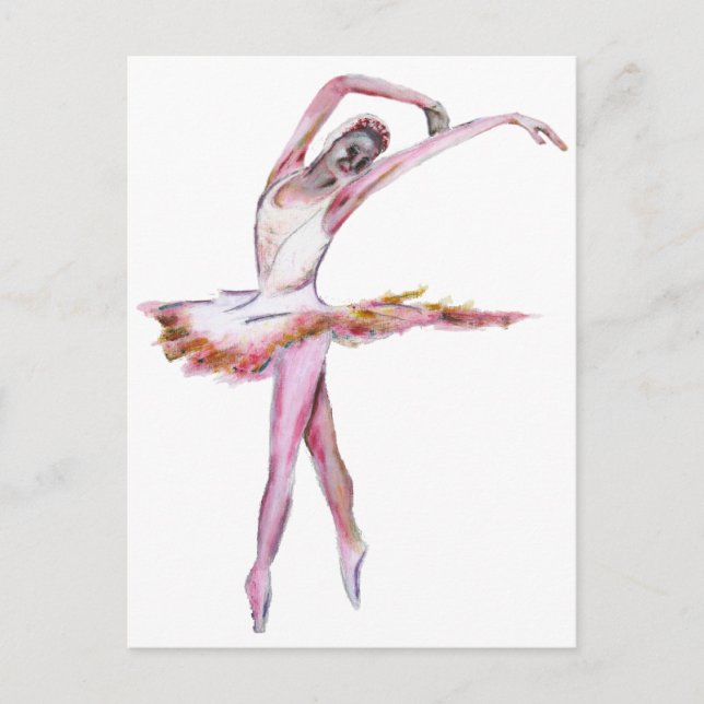 Postal Ballerina , regalos de arte de baile de ballet, ca (Anverso)