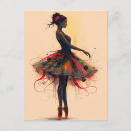 Postal Ballerina Tanzt in Farbexplosion