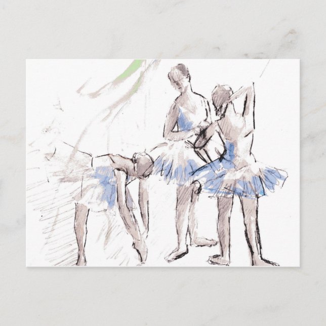 Postal Ballet acuático bailando Ballerina (Anverso)