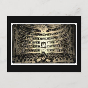 Postal Ballet antiguo Scala Milán foto en blanco y negro