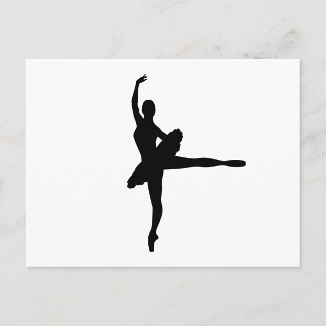 Postal BALLET DANCER Arabesque (Ballerina silhouette) v2 (Anverso)