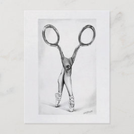 Postal Ballet danza Scissors Ballerina Dibujo surrealista