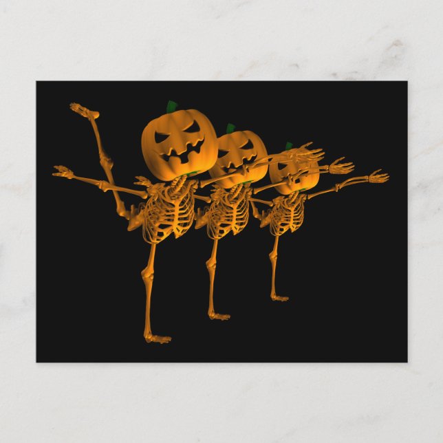 Postal Ballet de Halloween Dancing Skeletons (Anverso)