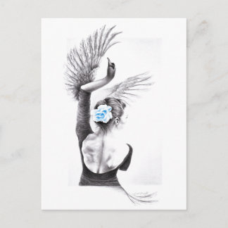 Postal Ballet de mujer bailarina de cisne Arte de dibujo