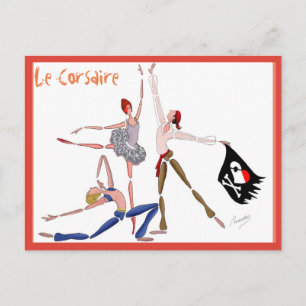 POSTAL BALLET LE CORSAIRE, REGALO PARA EL BALLETOMANE