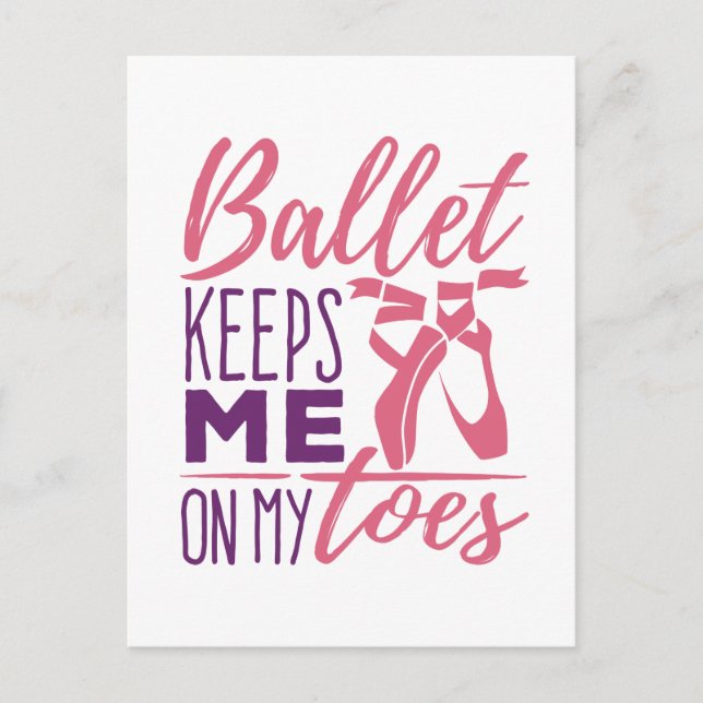 Postal Ballet Me Mantiene En Los Toques Bailarina Balleri (Anverso)