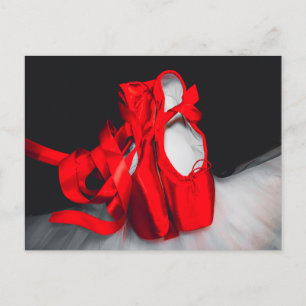 Postal Ballet negro, blanco, rojo