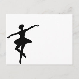 Postal Ballet simple Ballerina Blanca Negra