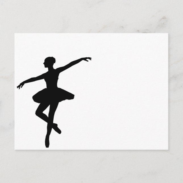 Postal Ballet simple Ballerina Blanca Negra (Anverso)