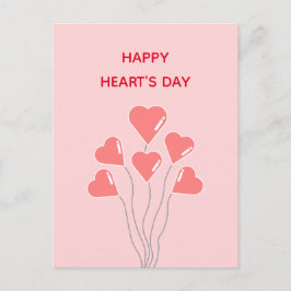 POSTAL BALLÓN DE CORAZONES