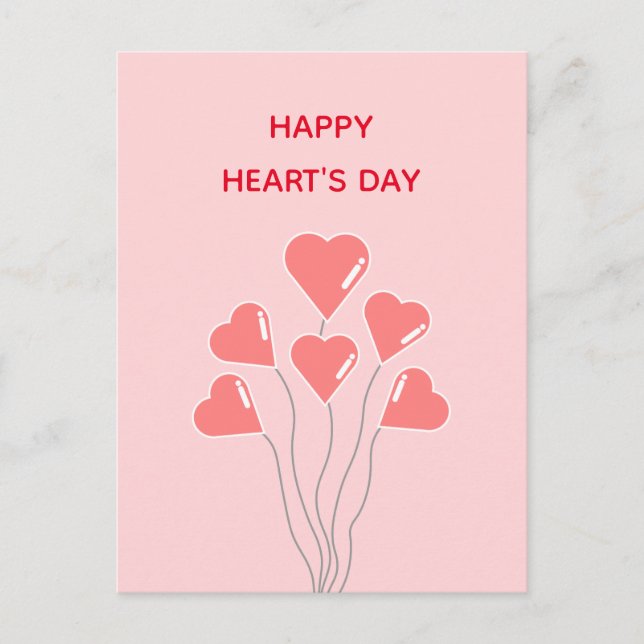 POSTAL BALLÓN DE CORAZONES (Anverso)