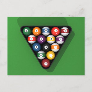 Postal Balnearios de billar en la mesa Green Felt Billiar