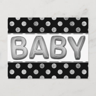 Postal Balón bebé Unisex Silver Shower o Revelar