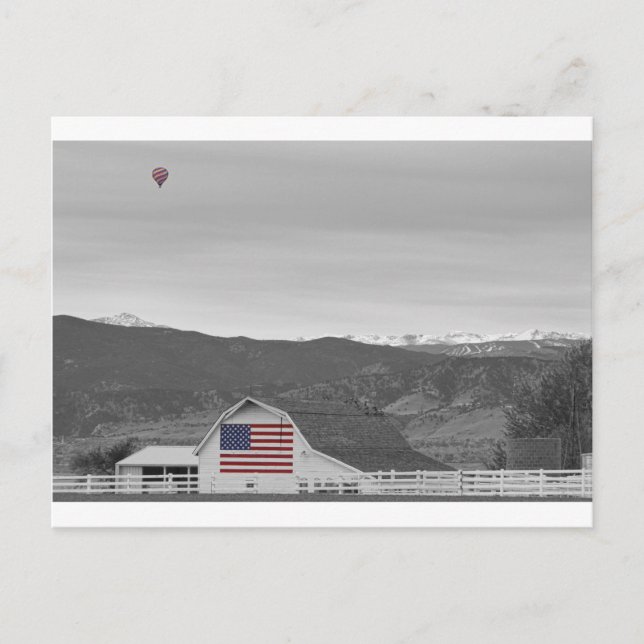 Postal Balón de aire caliente Bandera de Boulder y Eldora (Anverso)