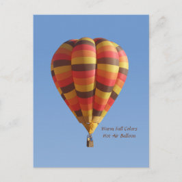 Postal Balón de aire caliente de colores cálidos de otoño
