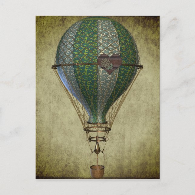 Postal Balón de aire caliente de vapor II (Anverso)