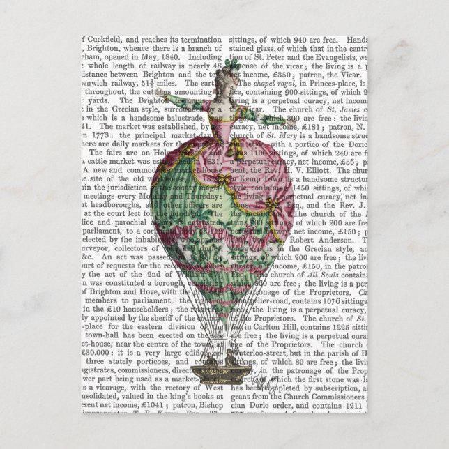 Postal Balón de aire caliente mujer 2 (Anverso)