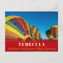 Balón de aire caliente Temecula Postcard Country