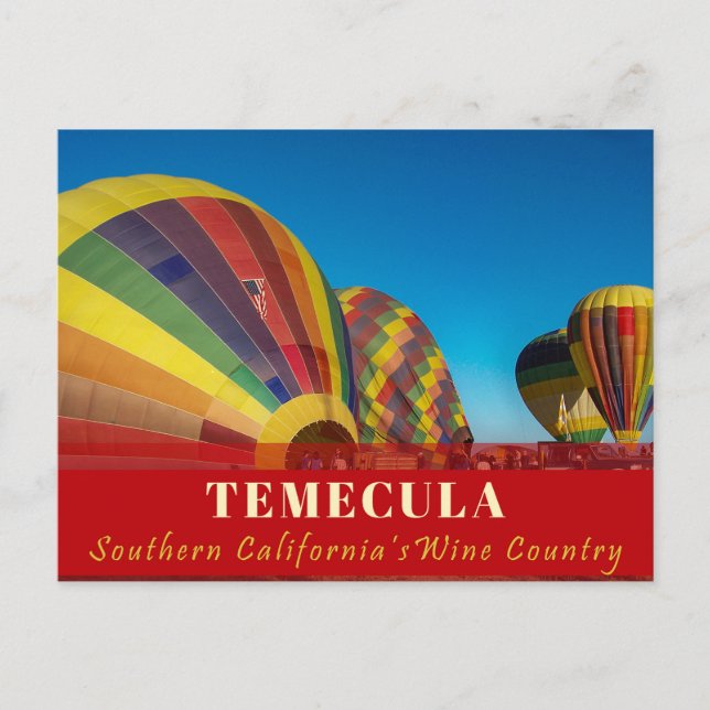 Postal Balón de aire caliente Temecula Postcard Country (Anverso)