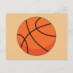 Postal Balón de Baloncesto de Dibujos Animados
