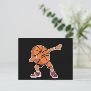 Postal Balón de baloncesto haciendo dabbing divertido jug