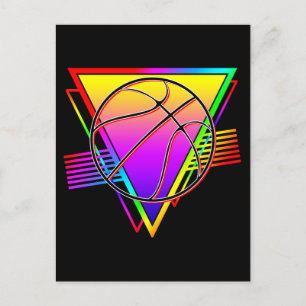 Postal Balón de Baloncesto Retro Moderno